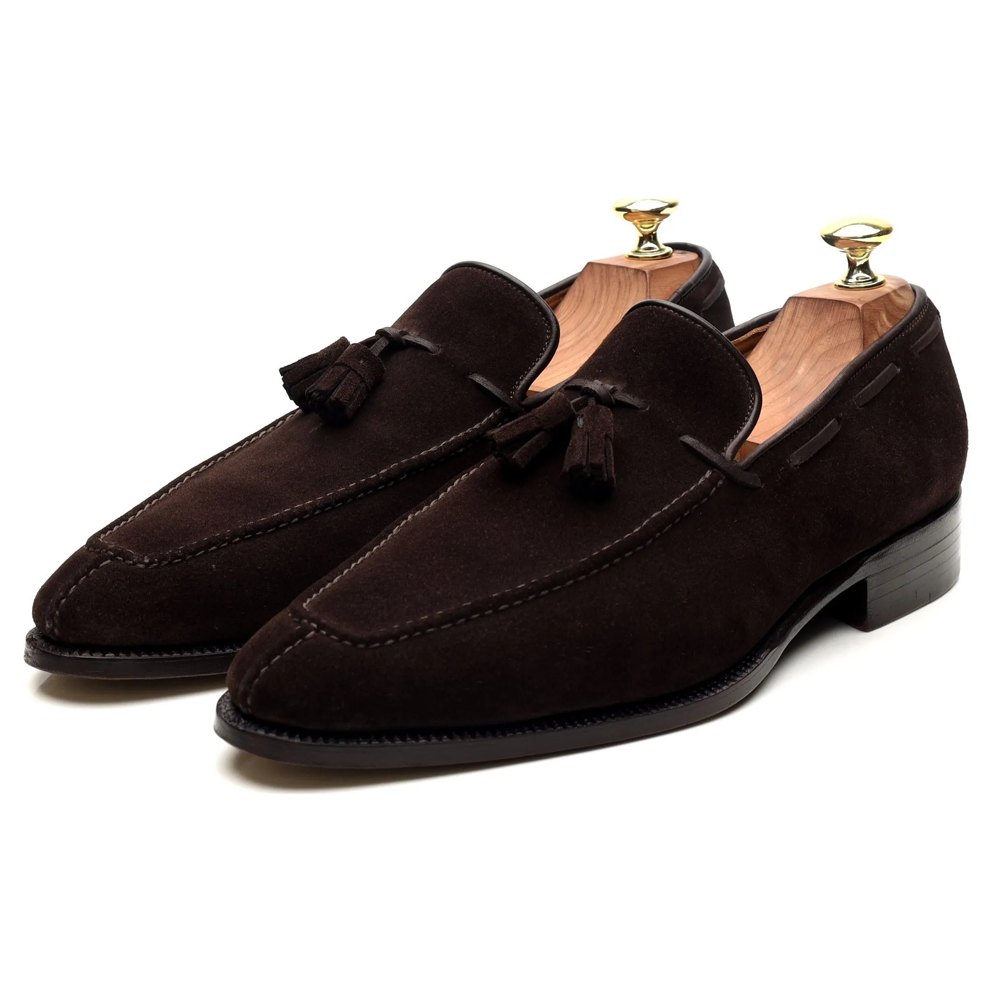 '1210' Dark Brown Suede Tassel Loafers UK 7