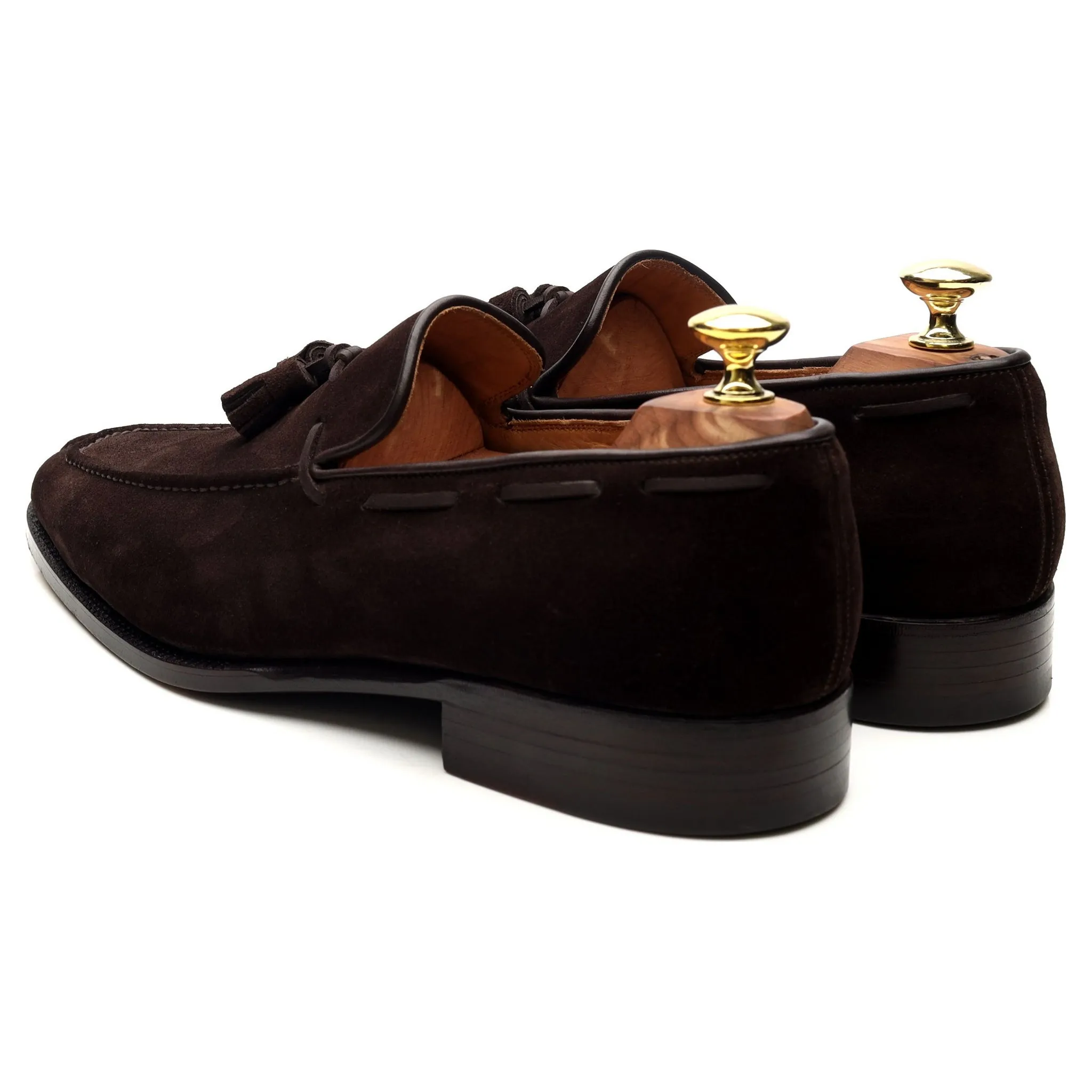 '1210' Dark Brown Suede Tassel Loafers UK 7