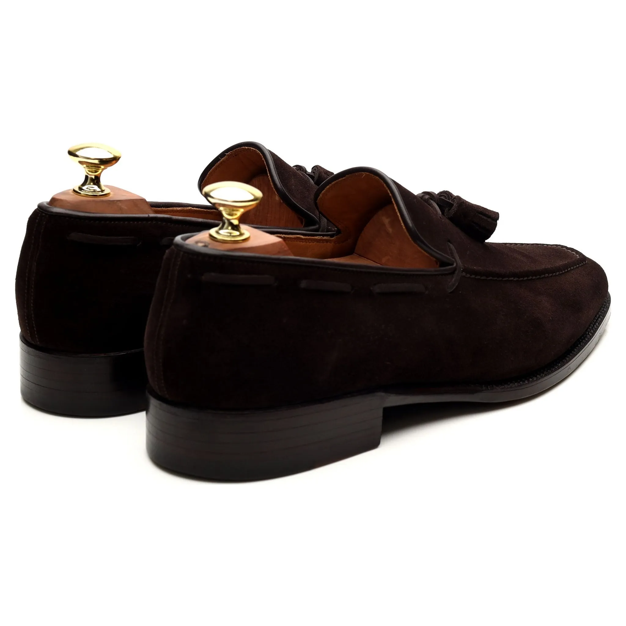 '1210' Dark Brown Suede Tassel Loafers UK 7