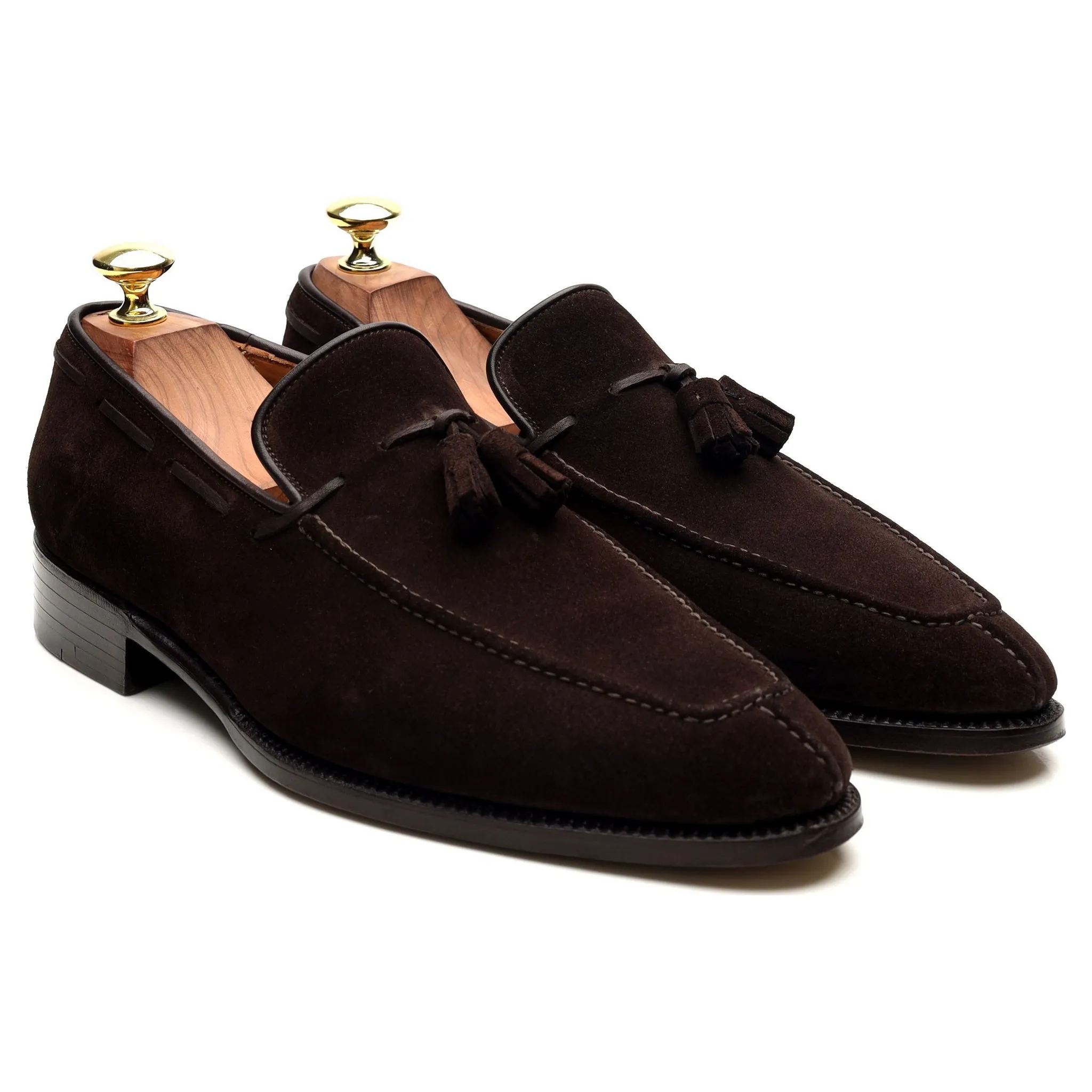 '1210' Dark Brown Suede Tassel Loafers UK 7