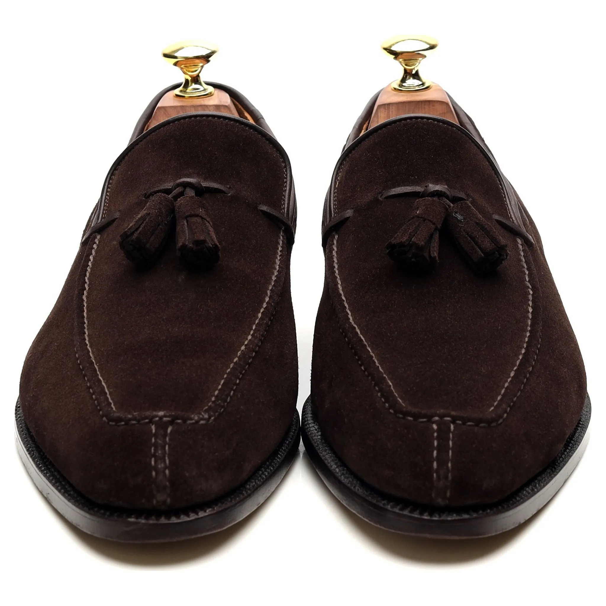 '1210' Dark Brown Suede Tassel Loafers UK 7