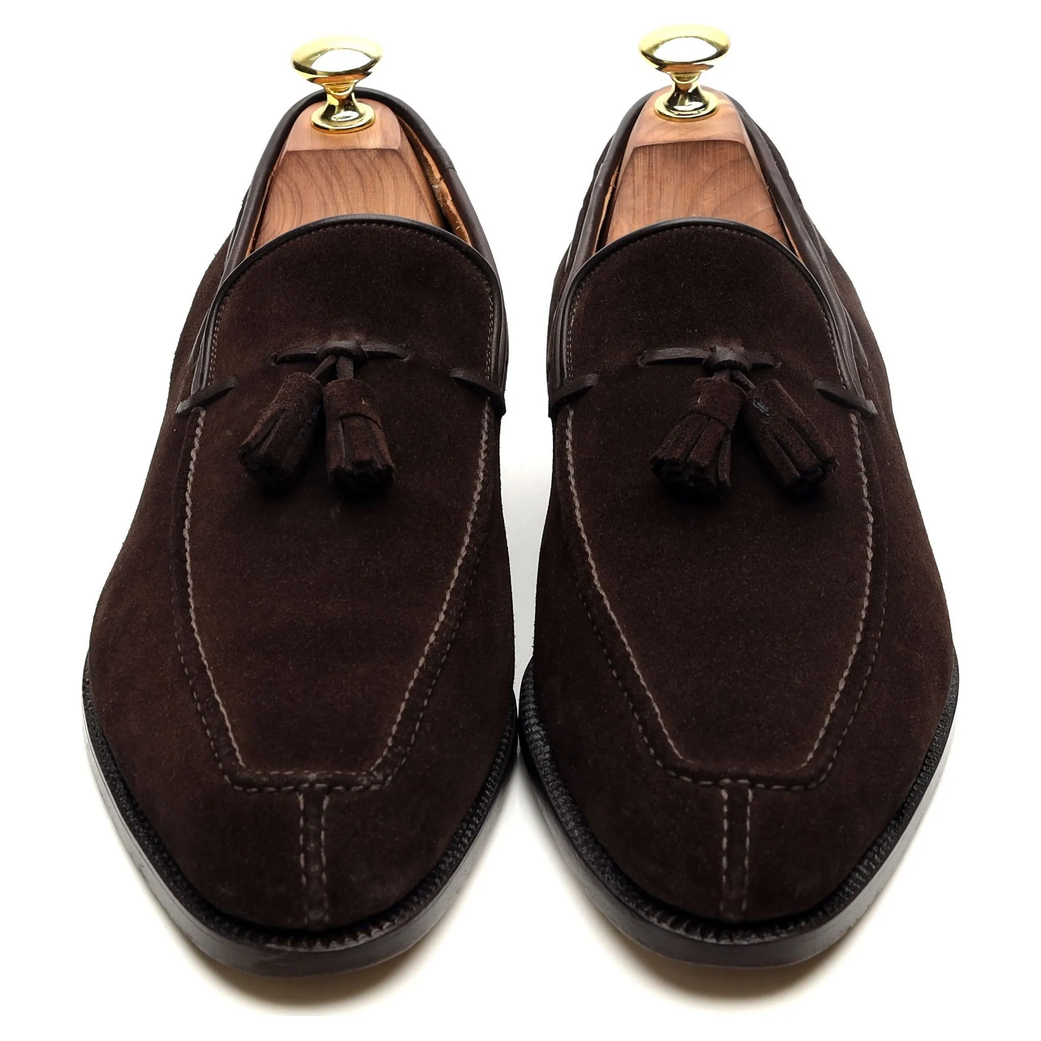 '1210' Dark Brown Suede Tassel Loafers UK 7