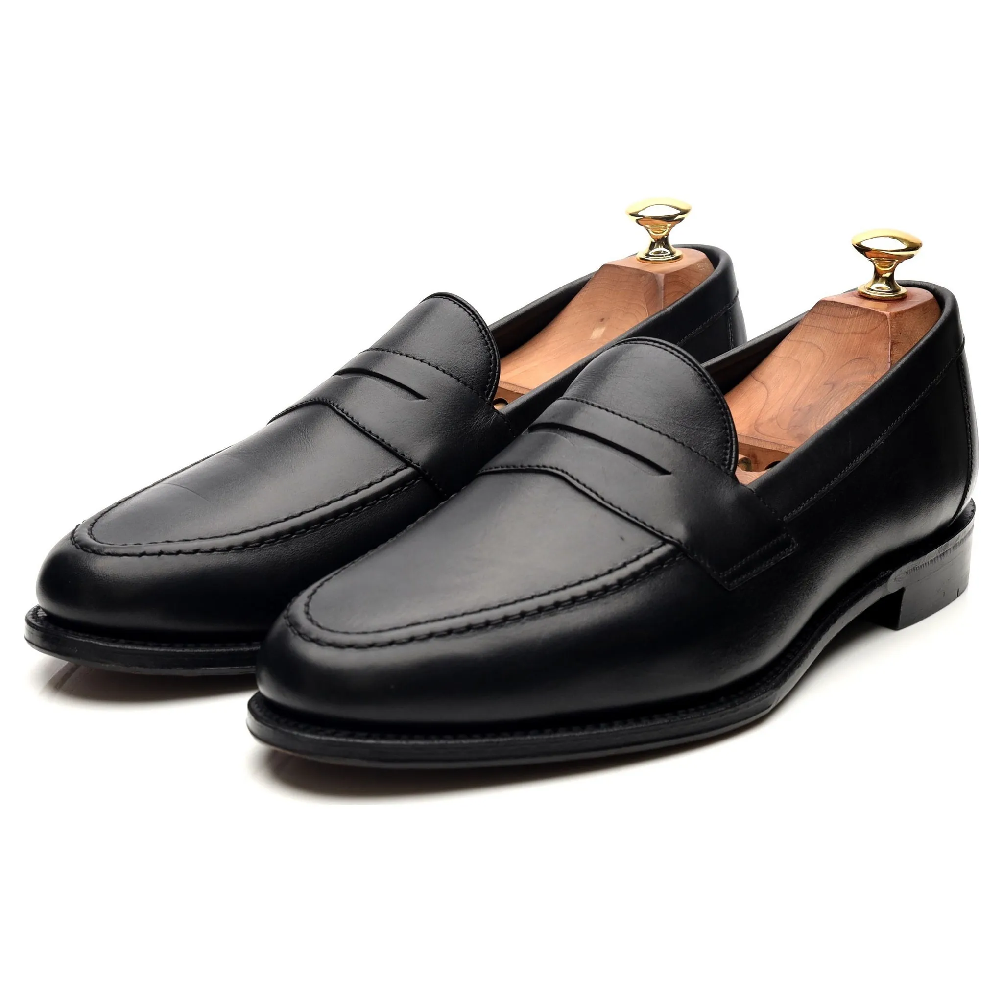 1880 'Hornbeam' Black Leather Loafers UK 9.5 F