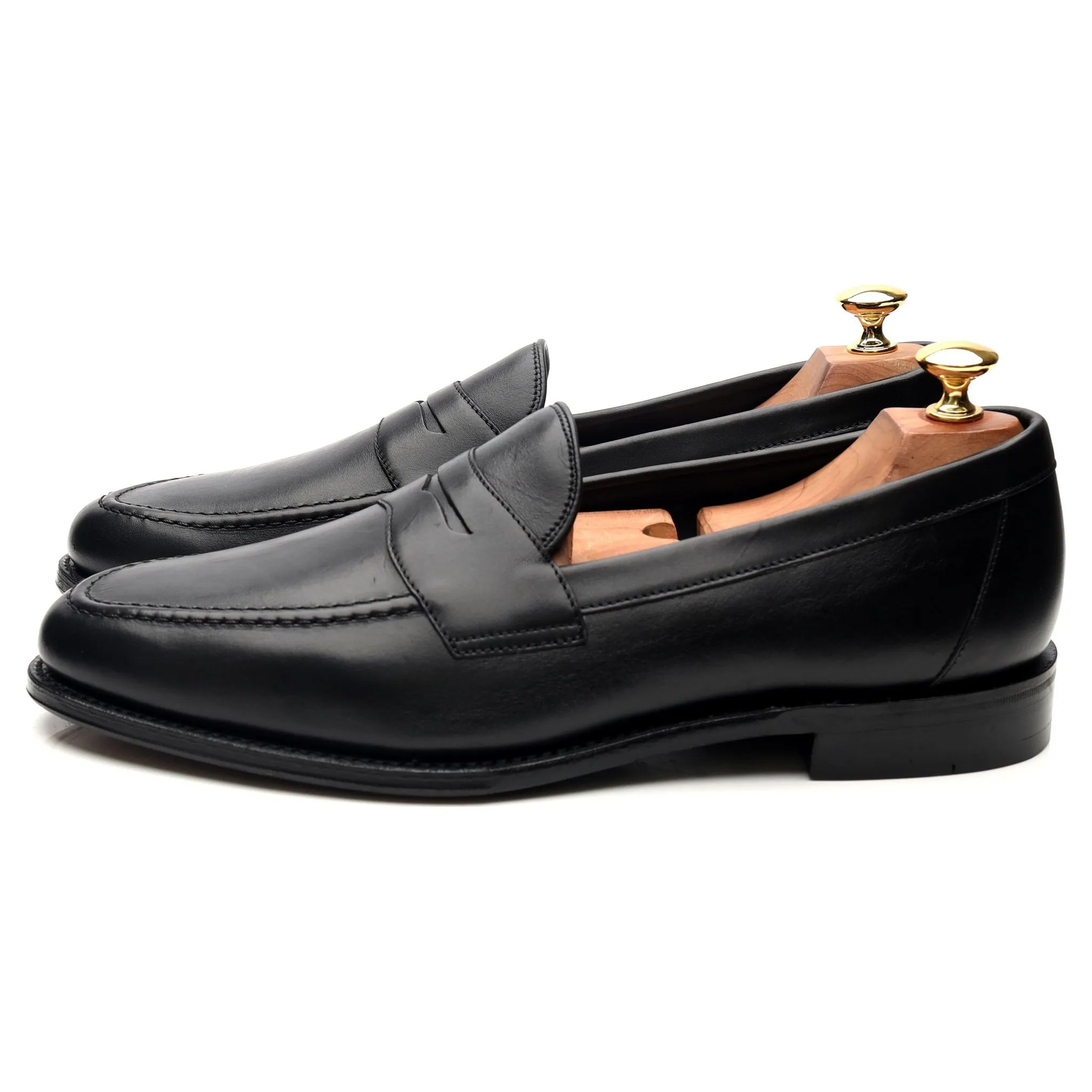 1880 'Hornbeam' Black Leather Loafers UK 9.5 F