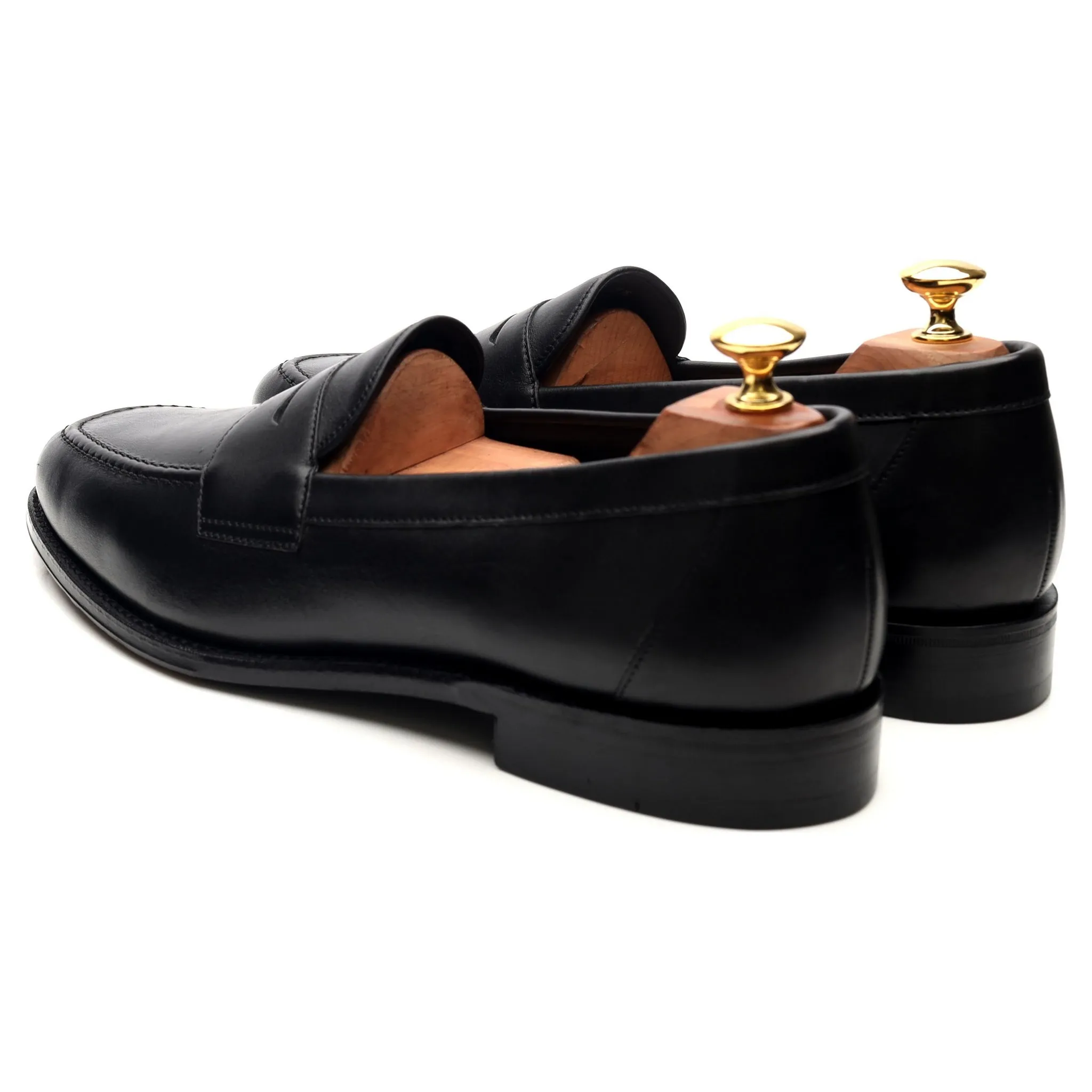 1880 'Hornbeam' Black Leather Loafers UK 9.5 F