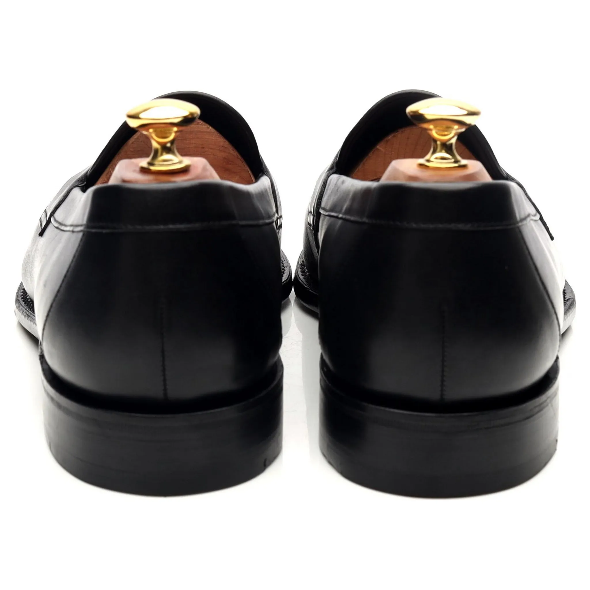 1880 'Hornbeam' Black Leather Loafers UK 9.5 F