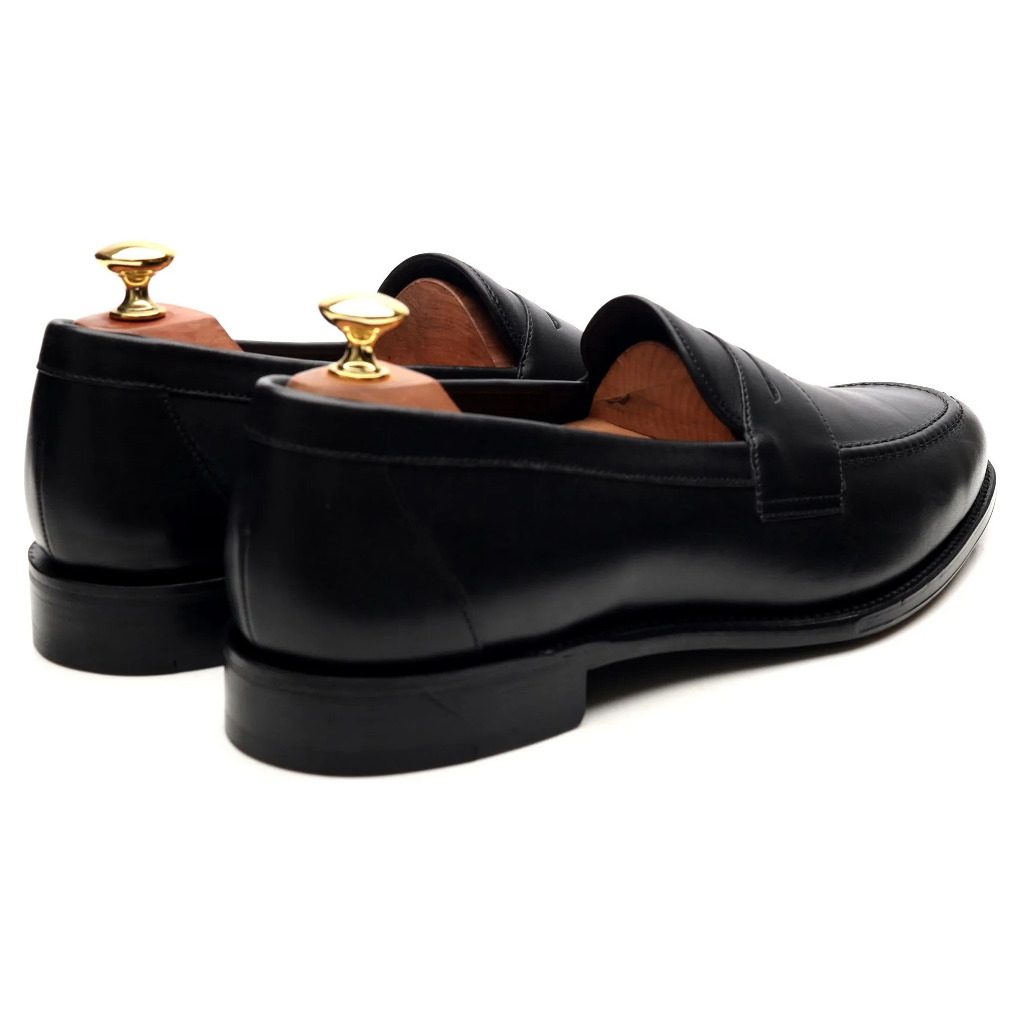 1880 'Hornbeam' Black Leather Loafers UK 9.5 F