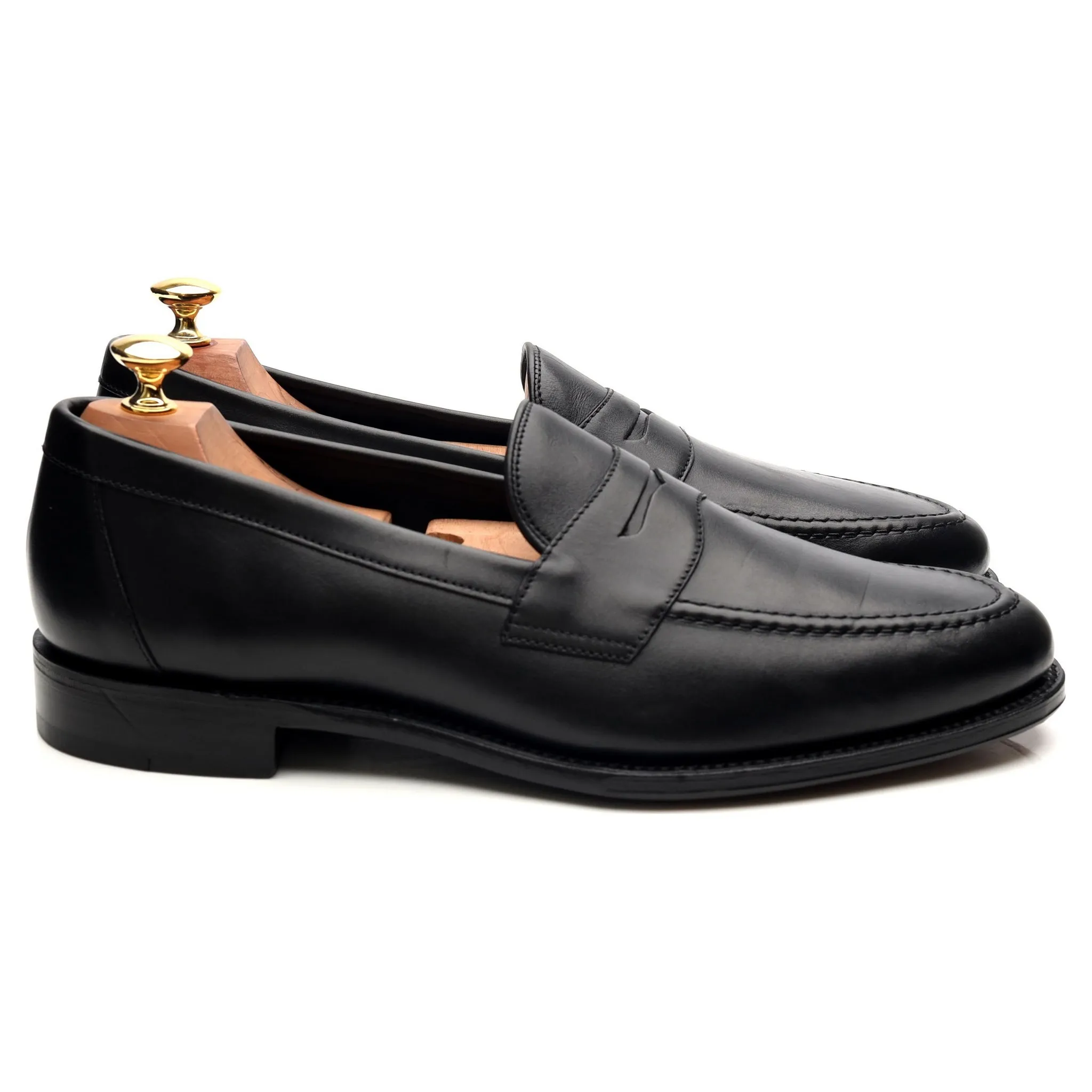 1880 'Hornbeam' Black Leather Loafers UK 9.5 F