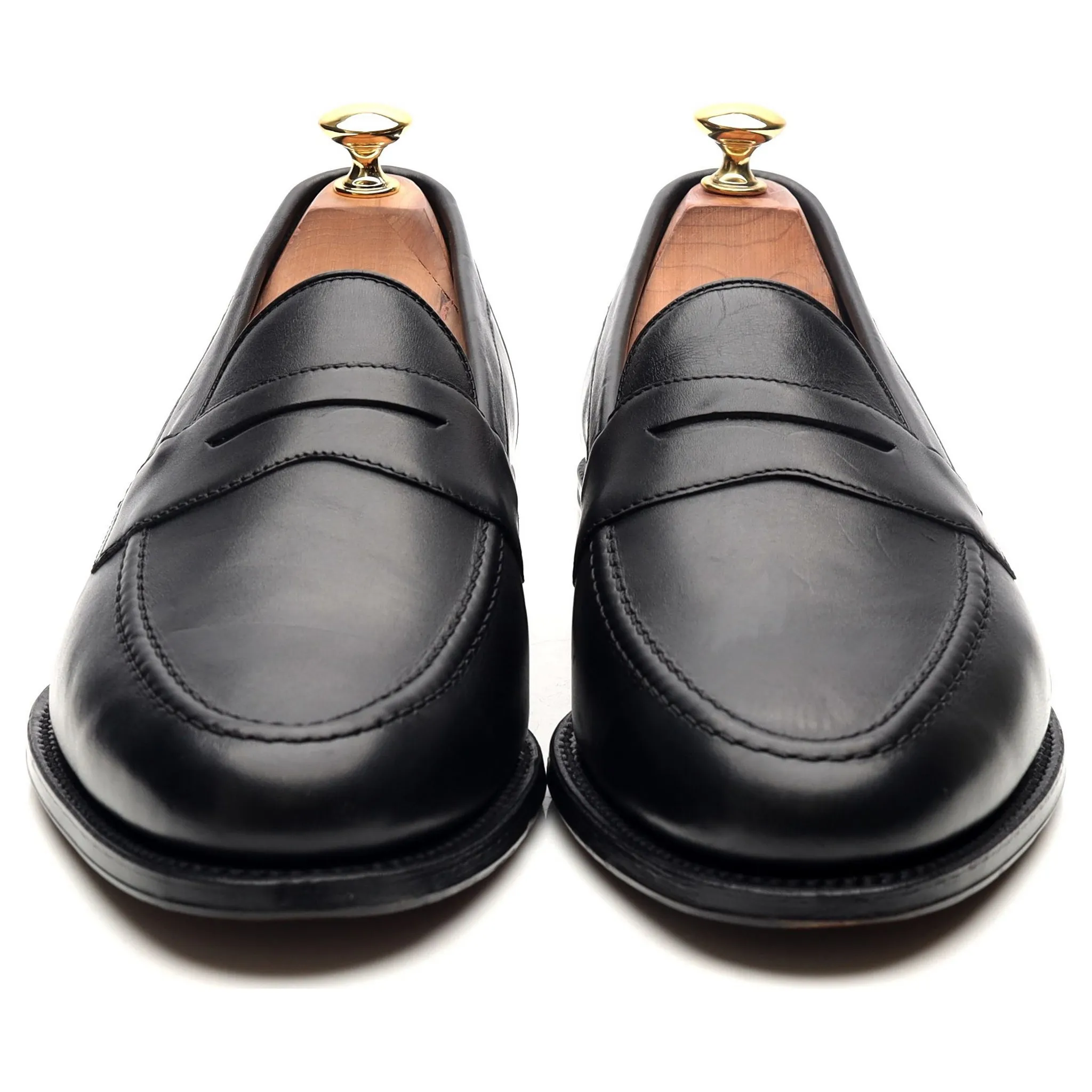 1880 'Hornbeam' Black Leather Loafers UK 9.5 F