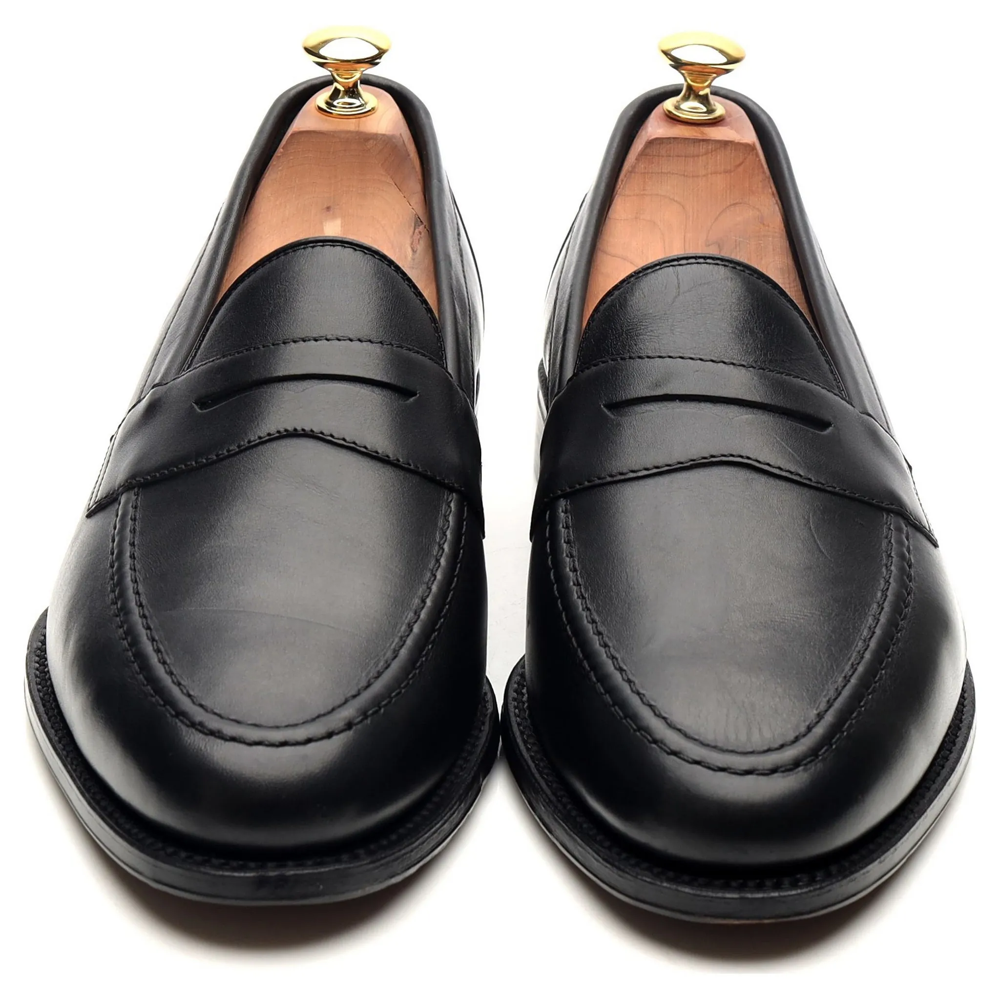 1880 'Hornbeam' Black Leather Loafers UK 9.5 F