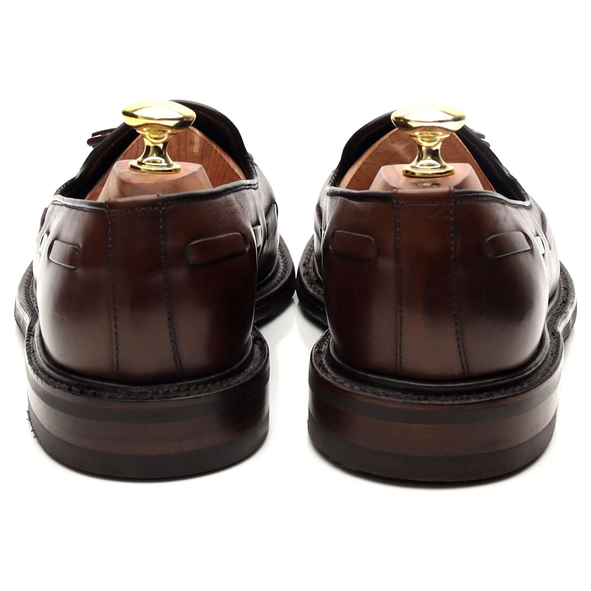 1880 'Nottingham' Dark Brown Leather Tassel Loafers UK 7 F