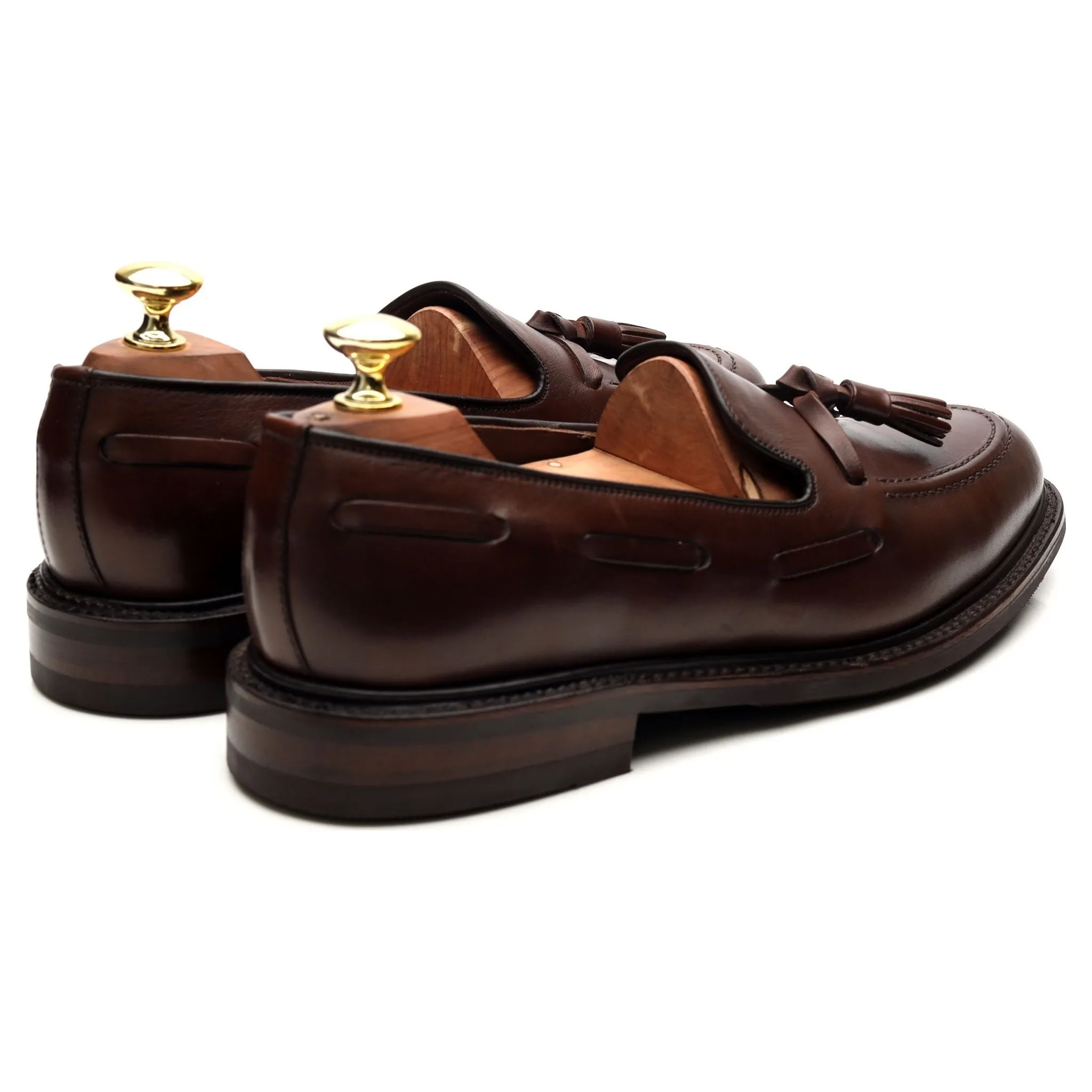 1880 'Nottingham' Dark Brown Leather Tassel Loafers UK 7 F