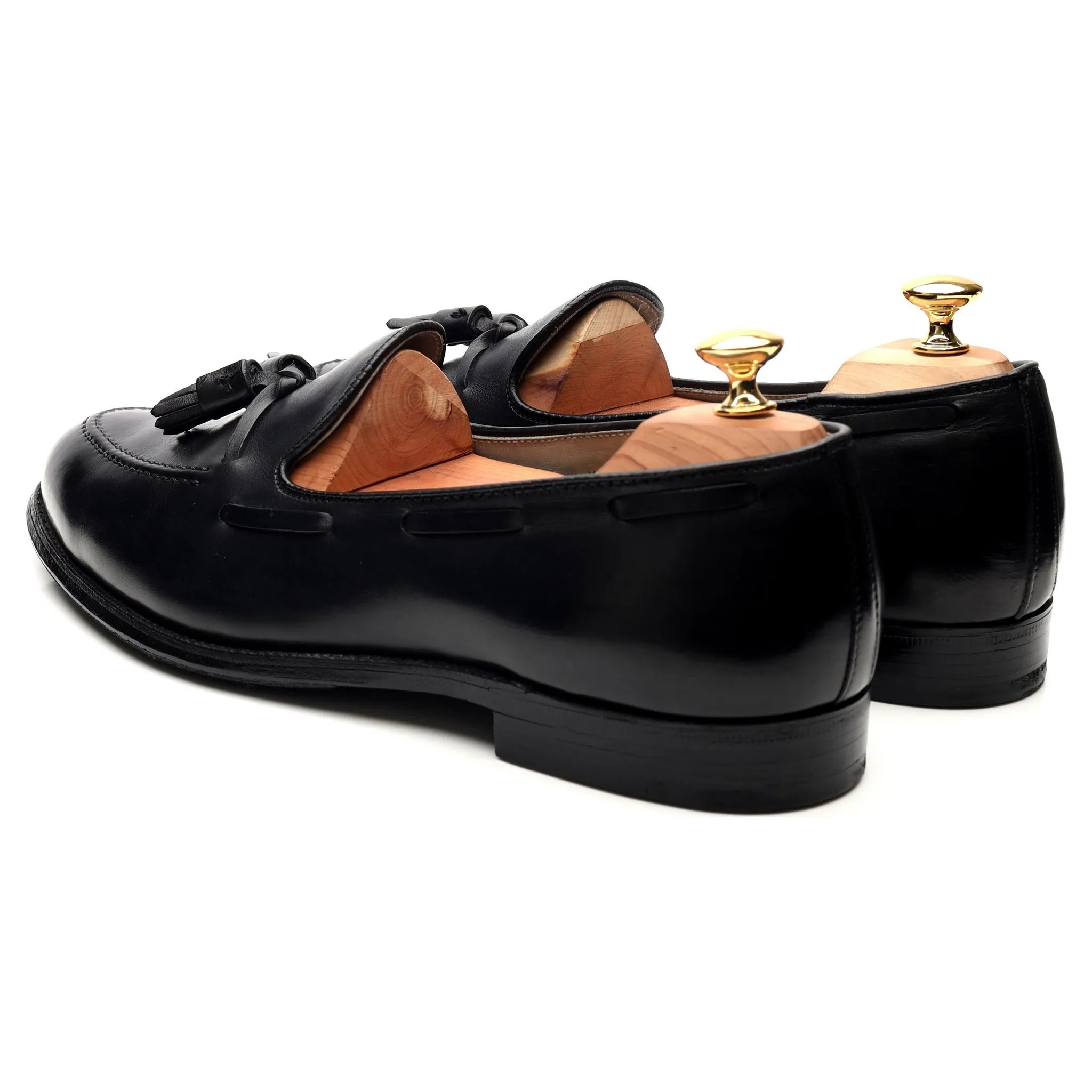 '660' Black Leather Tassel Loafers UK 11 US 11.5 D