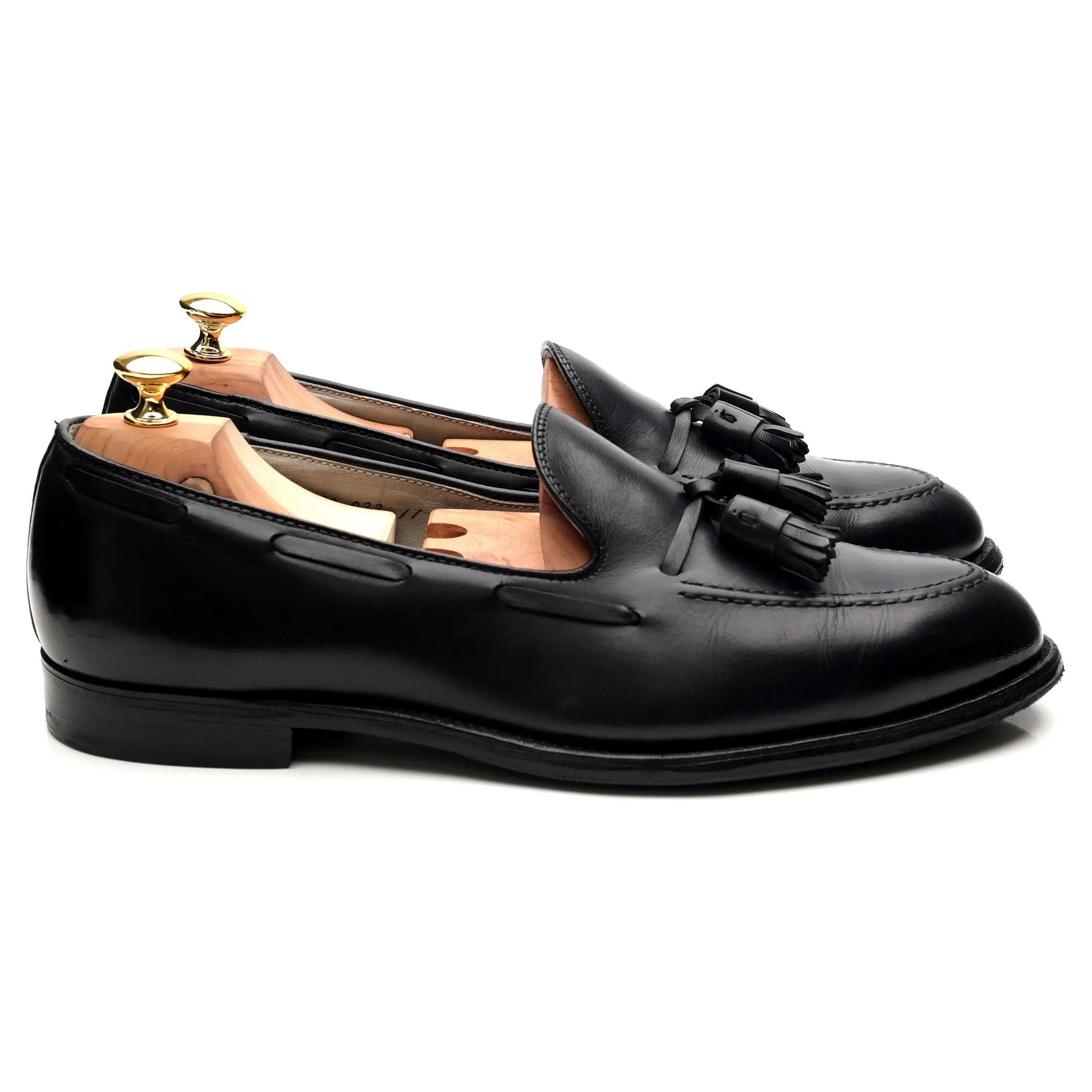 '660' Black Leather Tassel Loafers UK 11 US 11.5 D