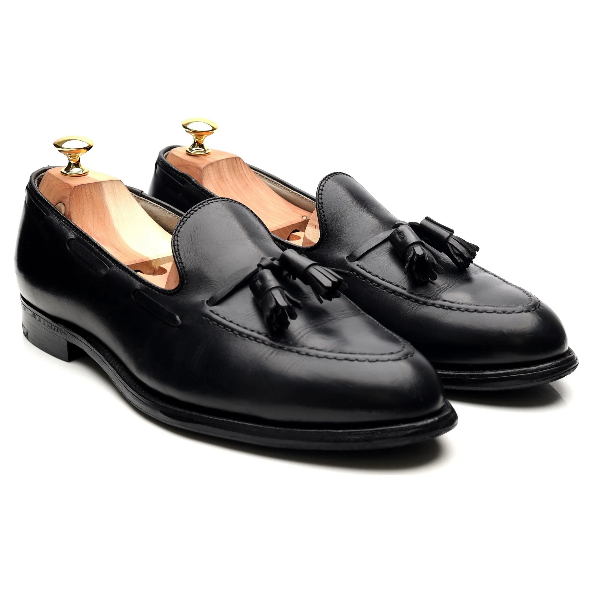 '660' Black Leather Tassel Loafers UK 11 US 11.5 D