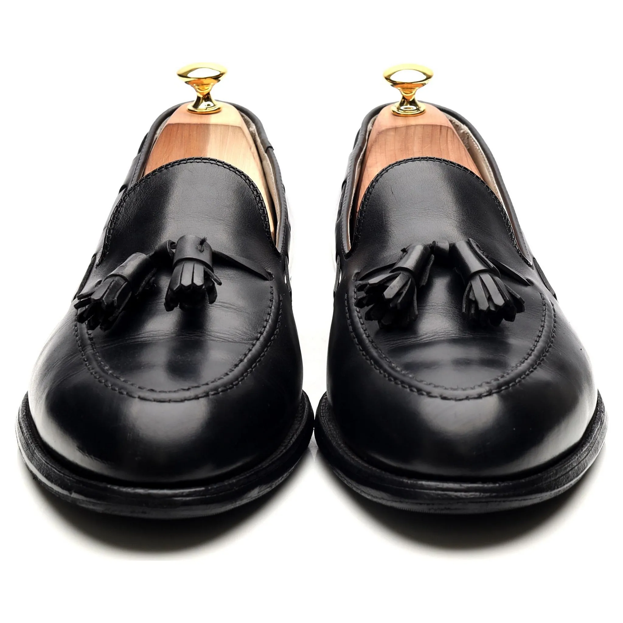 '660' Black Leather Tassel Loafers UK 11 US 11.5 D