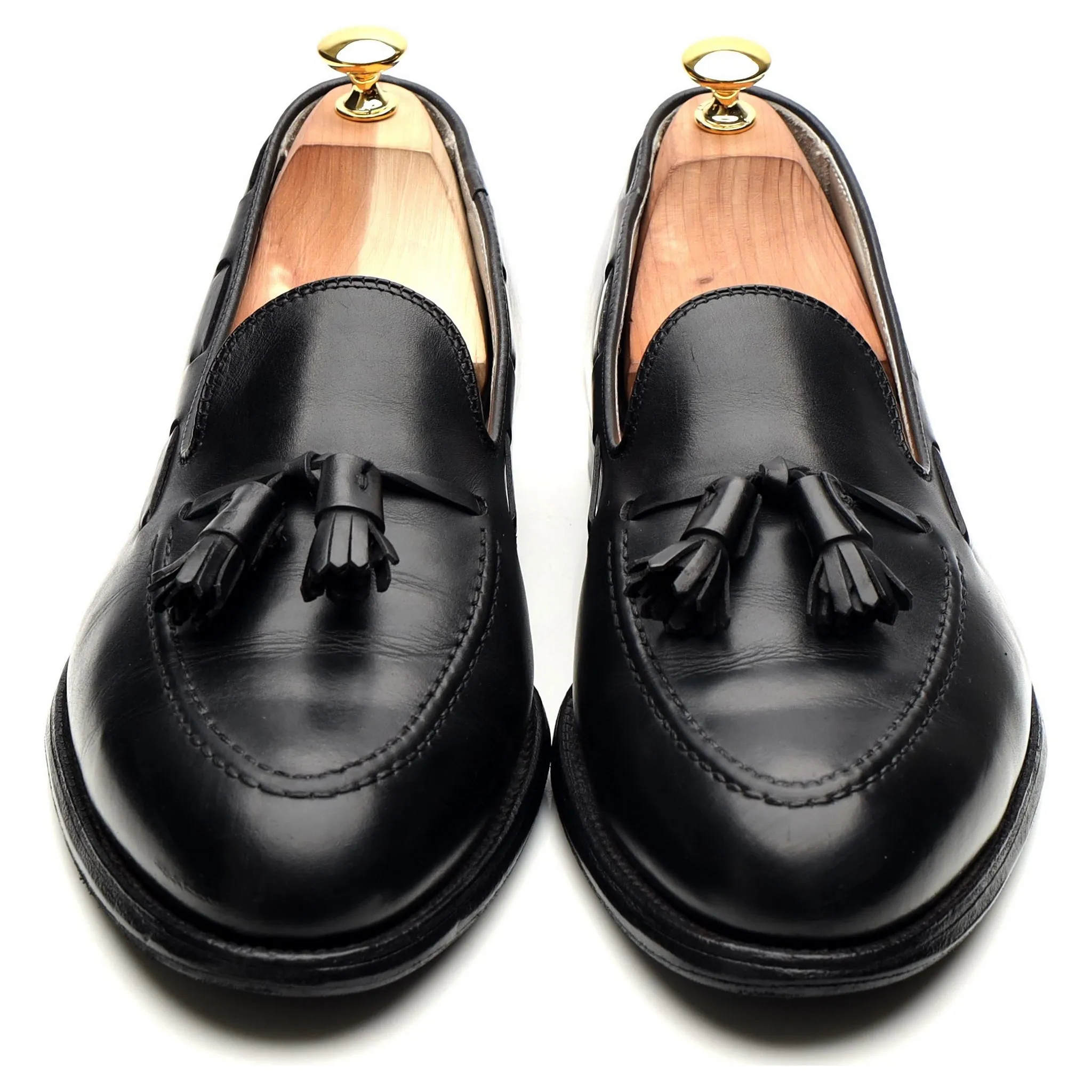 '660' Black Leather Tassel Loafers UK 11 US 11.5 D