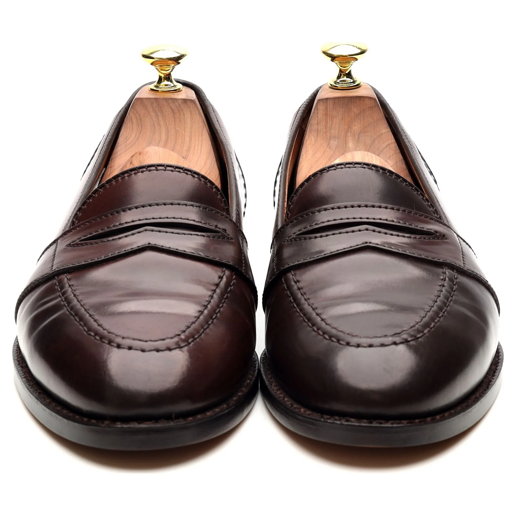 '684' Burgundy Cordovan Leather Loafers UK 7.5 US 8