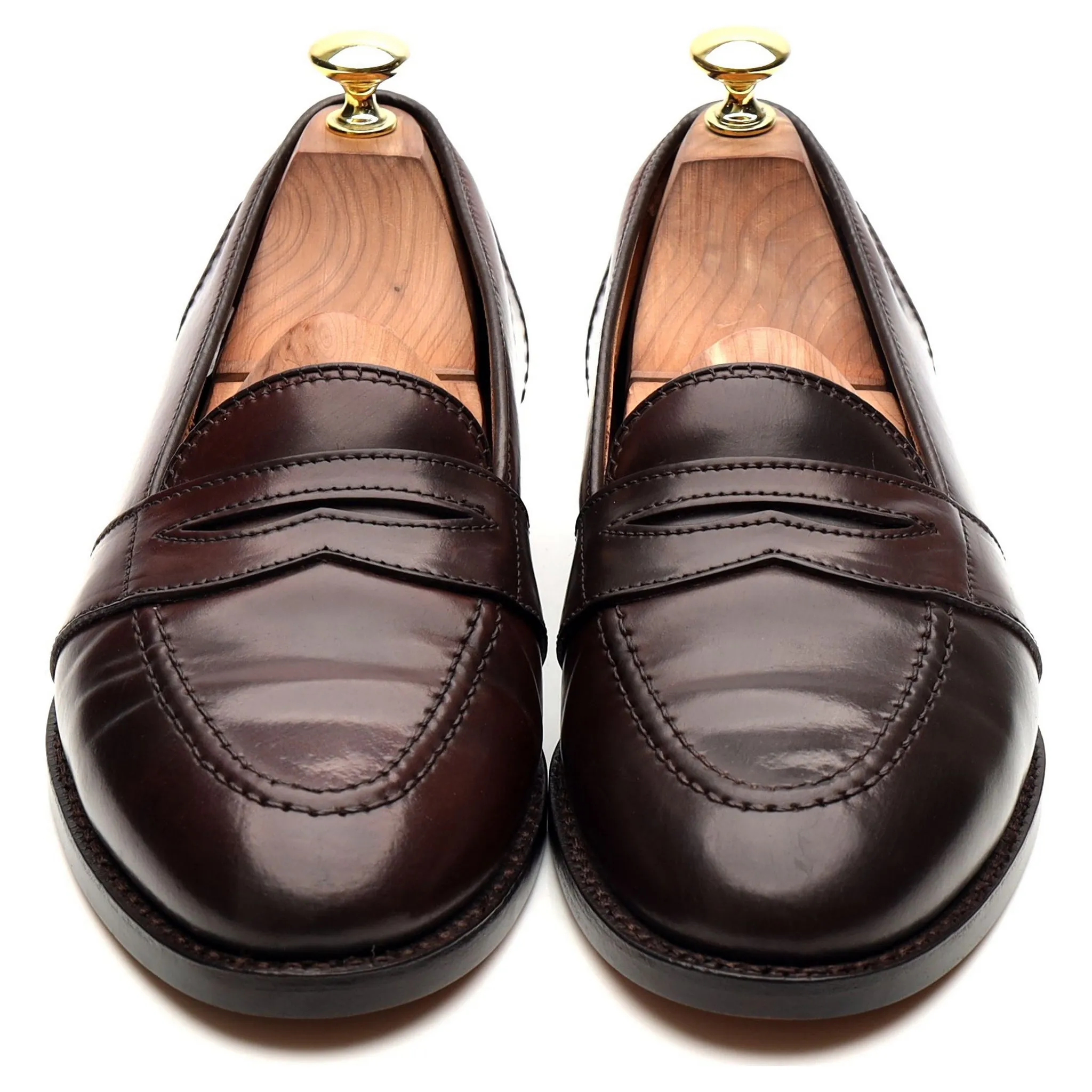 '684' Burgundy Cordovan Leather Loafers UK 7.5 US 8