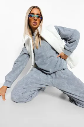 Acid Wash Oversized Sweater Tracksuit