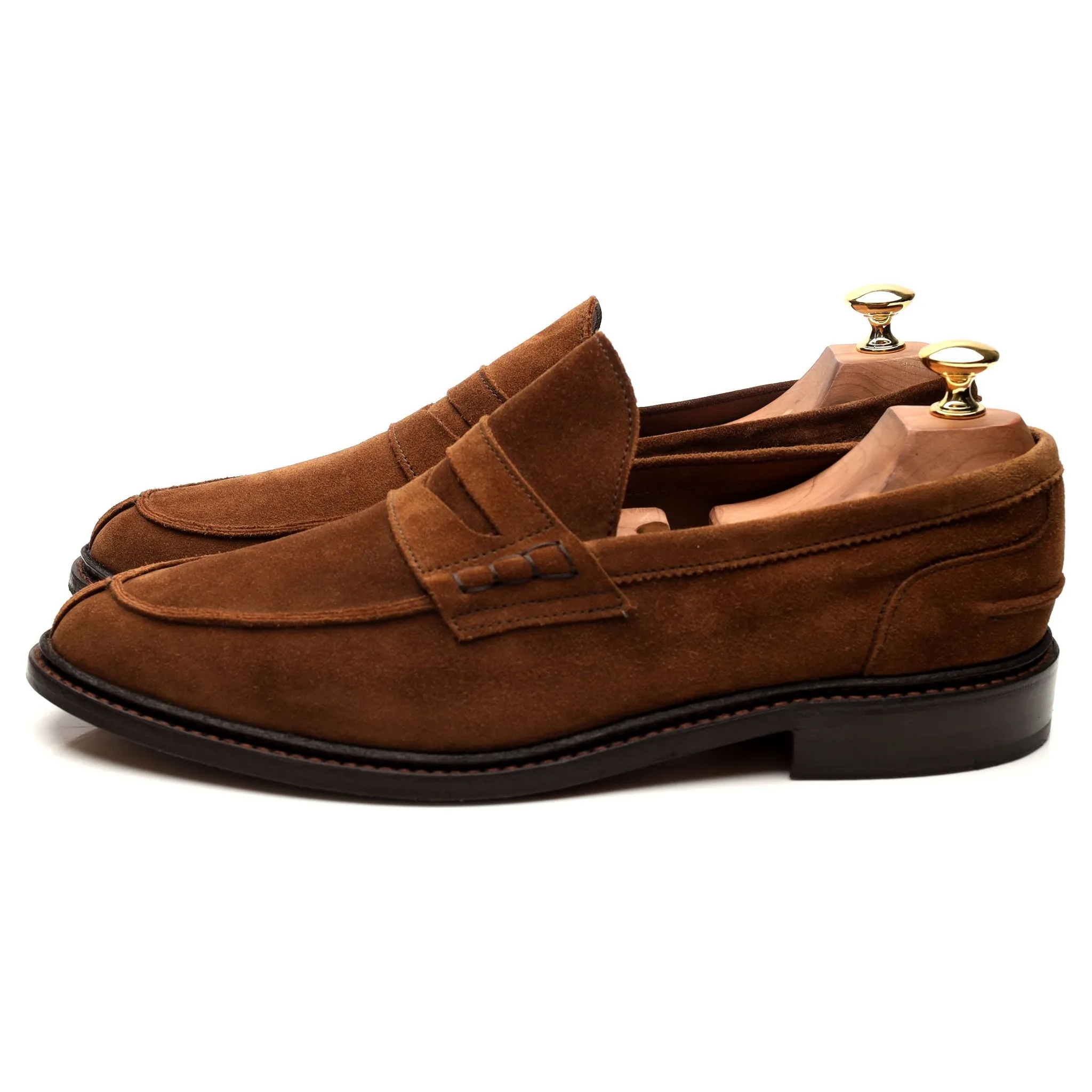 'Adam' Tan Brown Suede Loafers UK 9.5