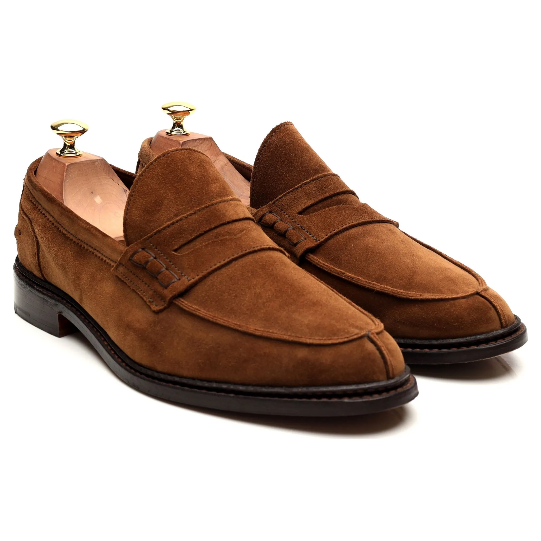 'Adam' Tan Brown Suede Loafers UK 9.5