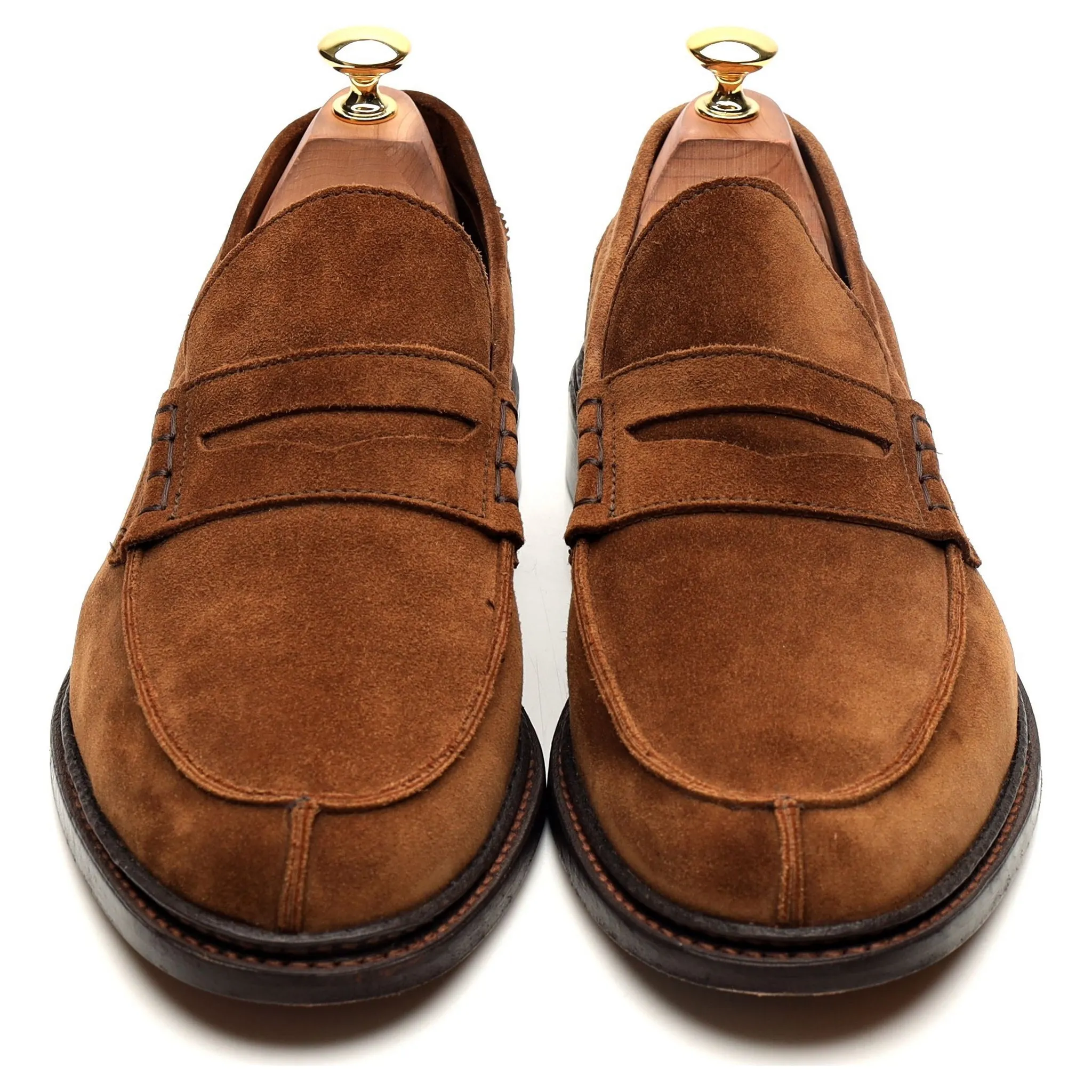 'Adam' Tan Brown Suede Loafers UK 9.5