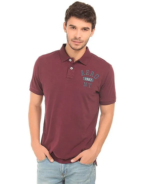 Aeropostale Solid Brushed Polo Shirt