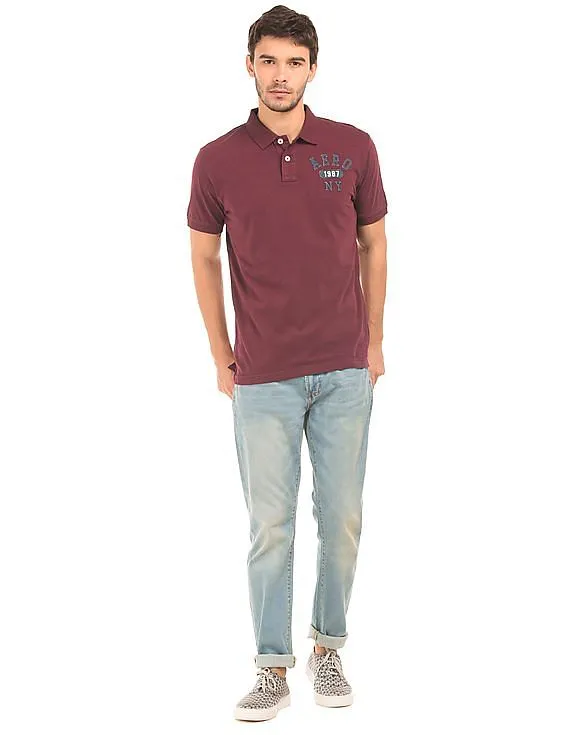 Aeropostale Solid Brushed Polo Shirt