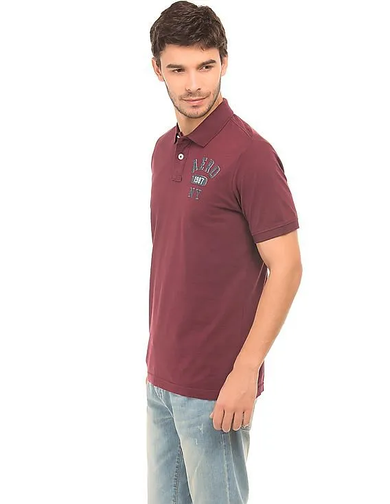 Aeropostale Solid Brushed Polo Shirt