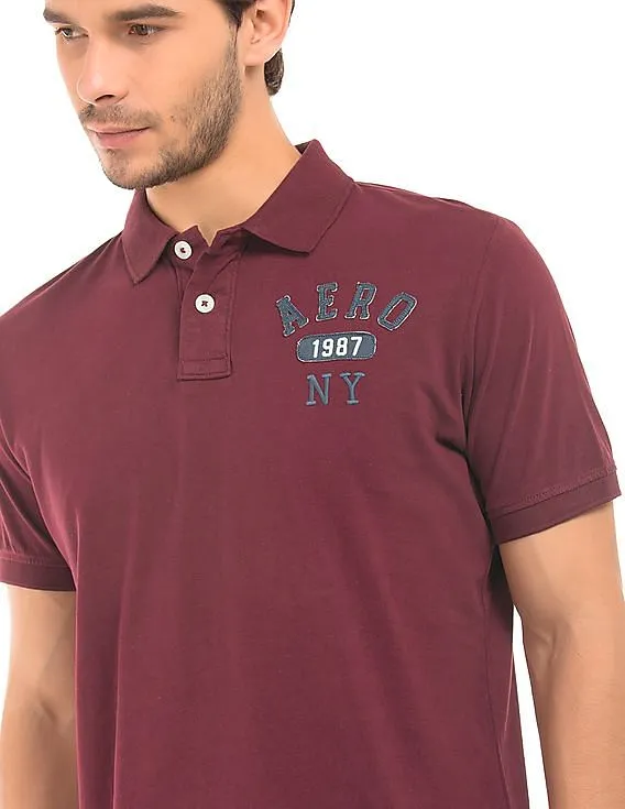 Aeropostale Solid Brushed Polo Shirt