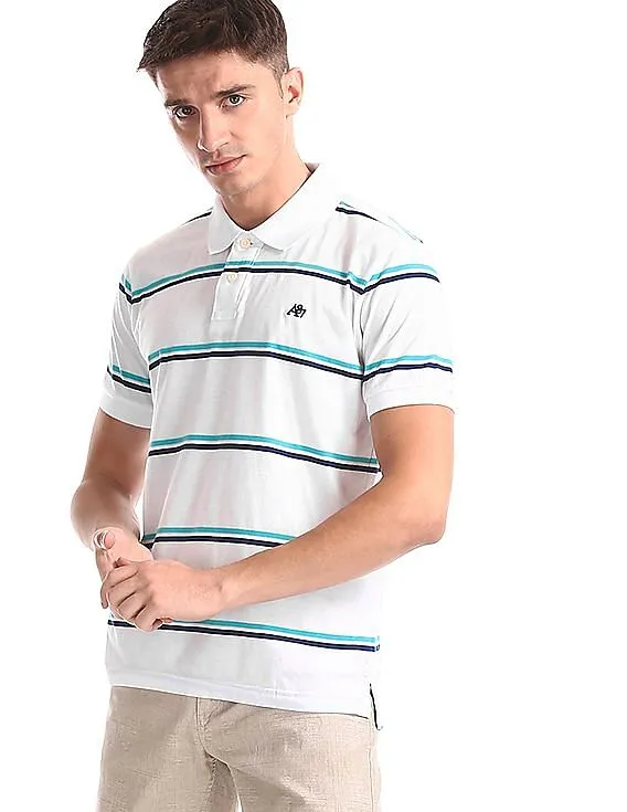 Aeropostale Striped Jersey Polo Shirt