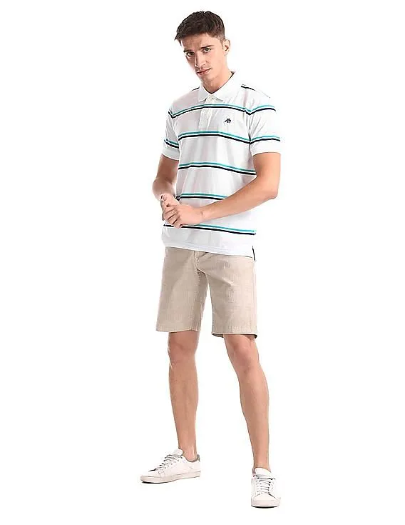 Aeropostale Striped Jersey Polo Shirt