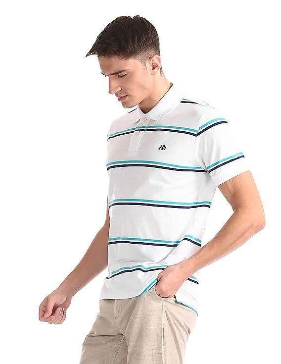 Aeropostale Striped Jersey Polo Shirt