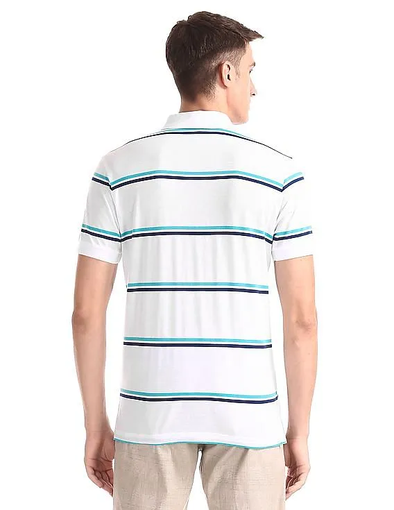 Aeropostale Striped Jersey Polo Shirt