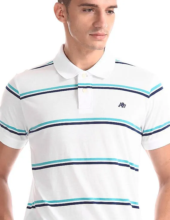 Aeropostale Striped Jersey Polo Shirt