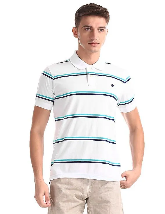 Aeropostale Striped Jersey Polo Shirt