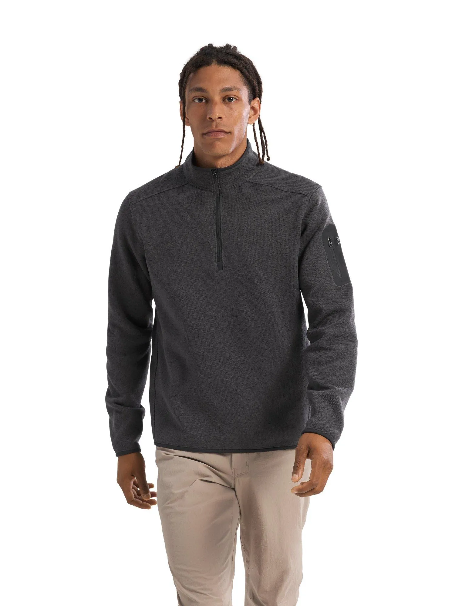 Arc'teryx Men's Covert Half Zip - Black Heather II | Tiso