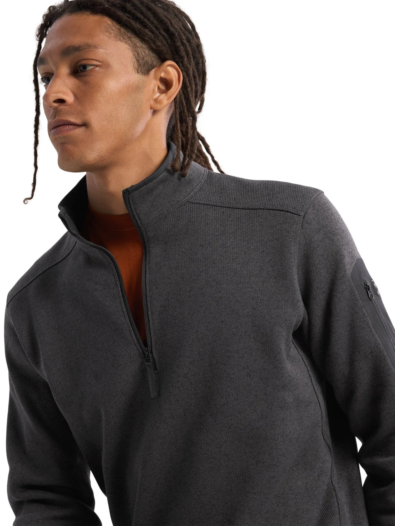 Arc'teryx Men's Covert Half Zip - Black Heather II | Tiso