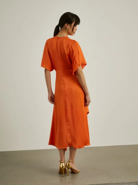 Asymmetrical fluid dress