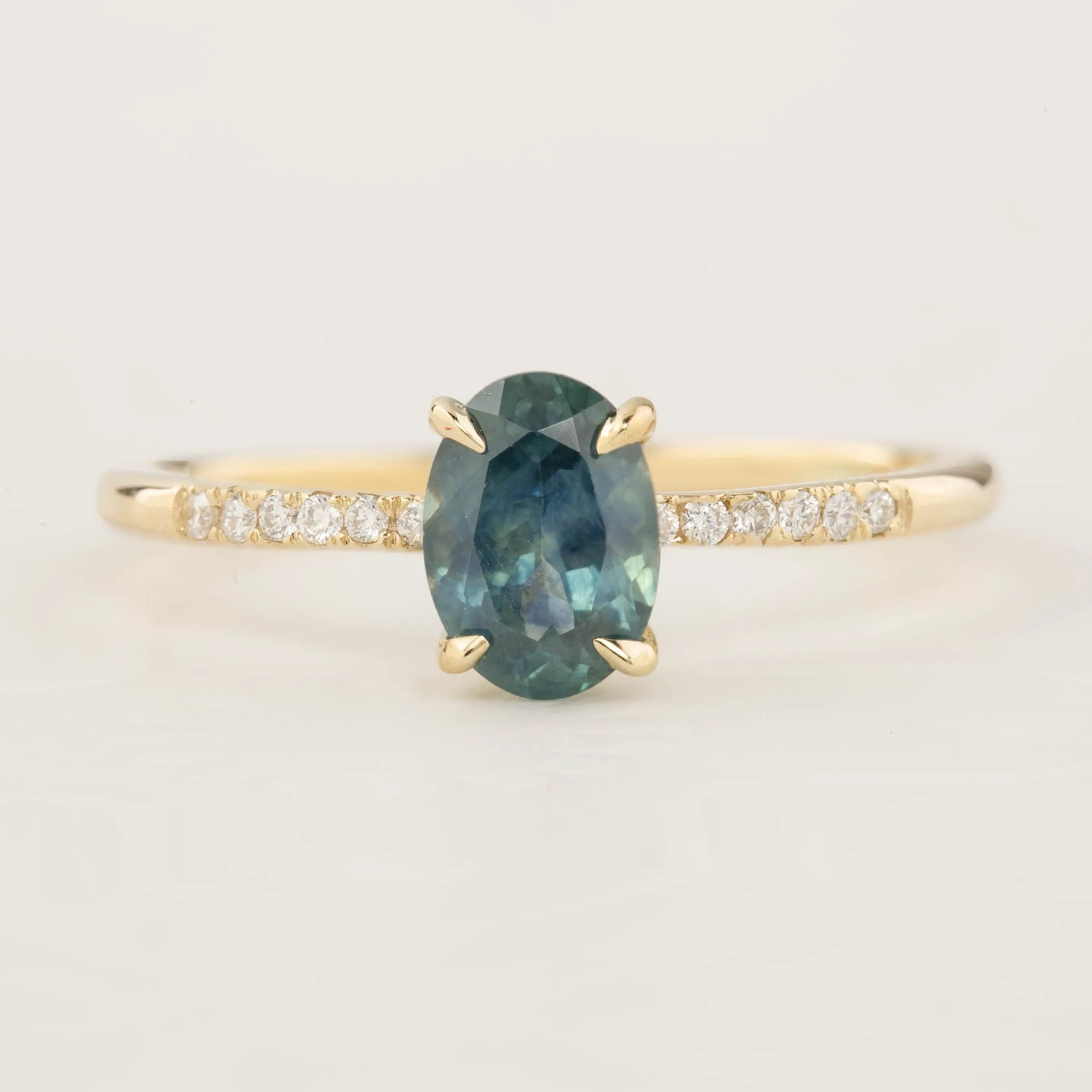 Audrey Ring - 1.07ct Blue Green Montana Sapphire (One of a kind)