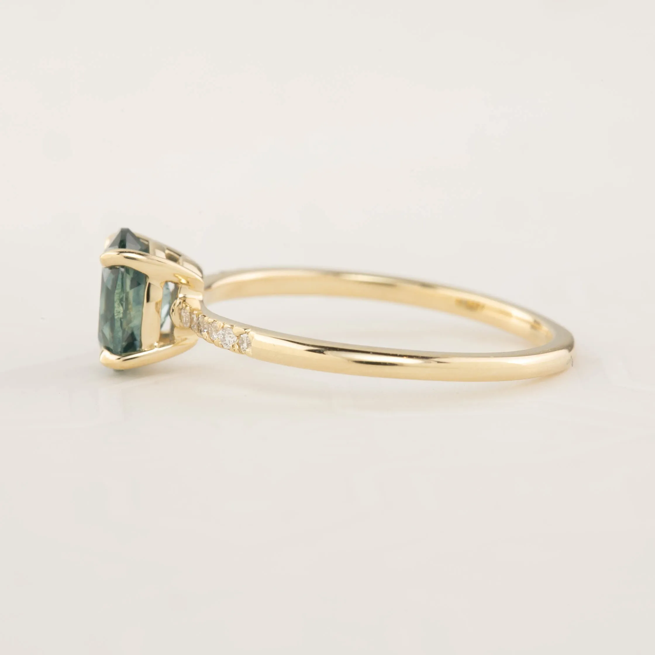 Audrey Ring - 1.07ct Blue Green Montana Sapphire (One of a kind)