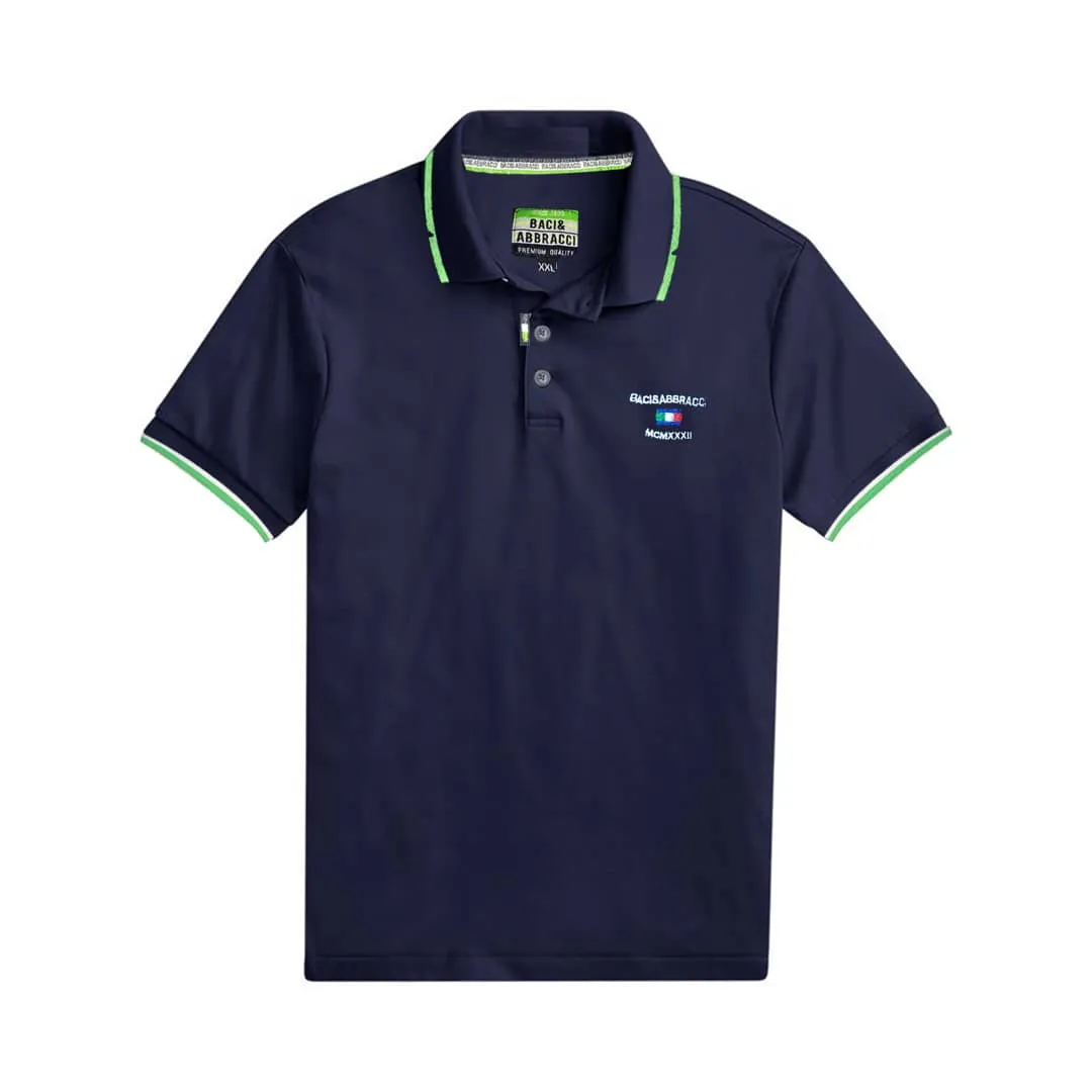 B & A Navy Blue Men Polo