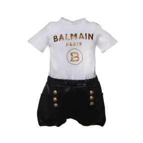 Balmain Mini-Me Logo Romper