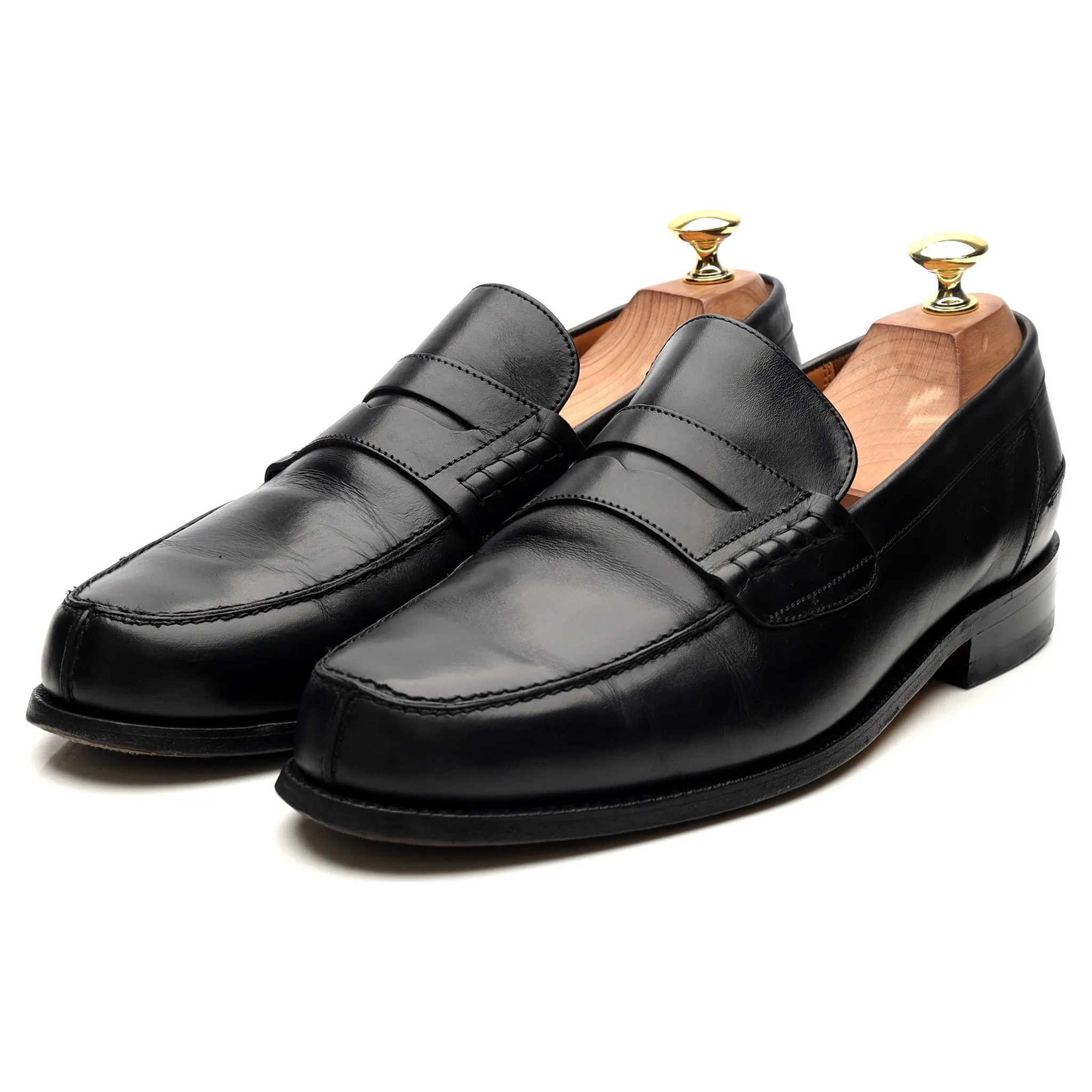 'Barton' Black Leather Loafers UK 8 G