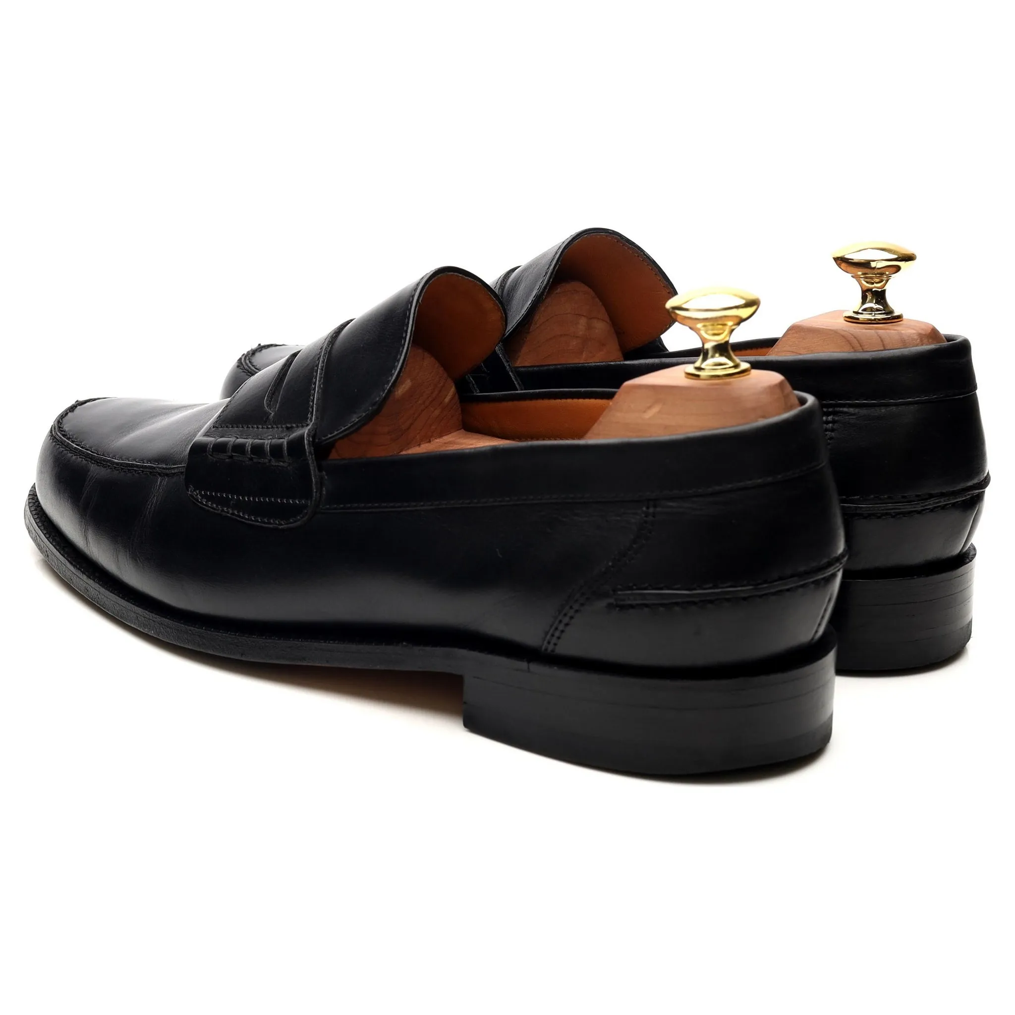 'Barton' Black Leather Loafers UK 8 G