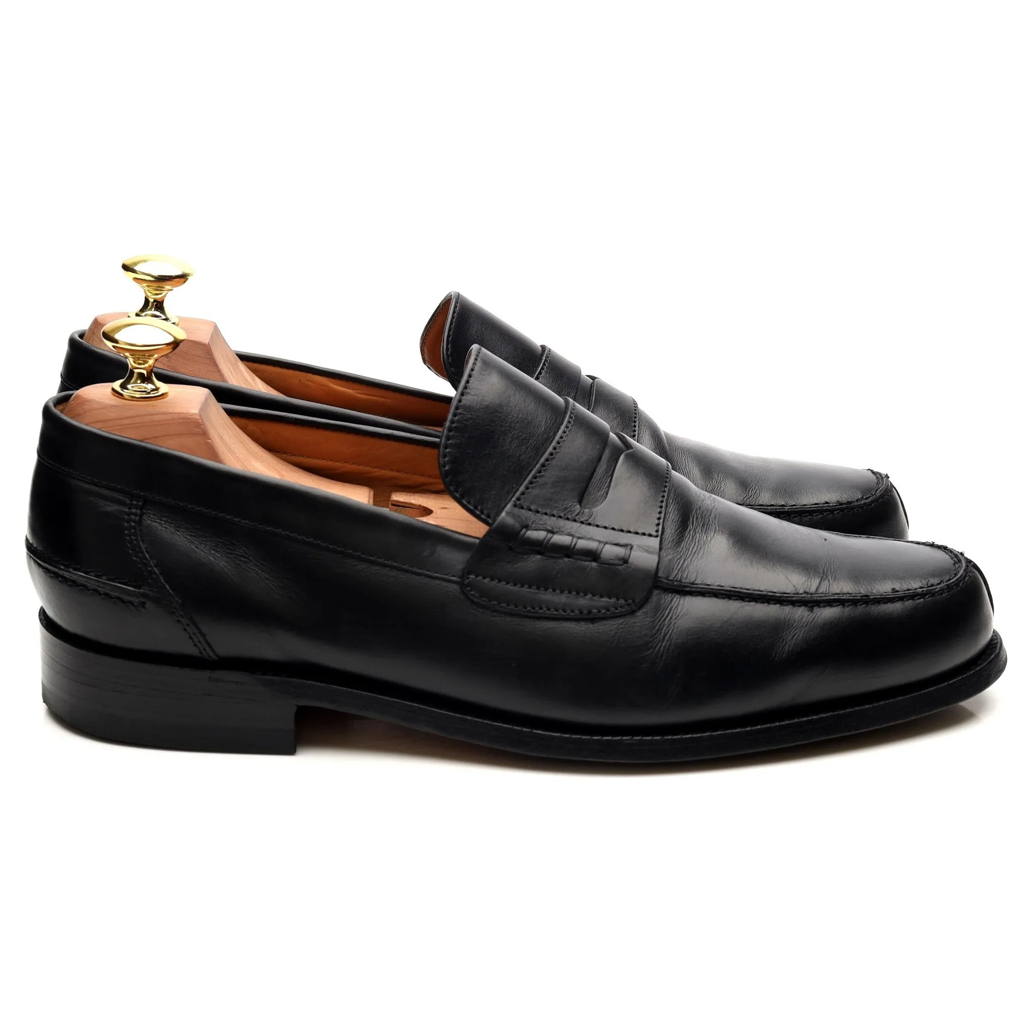 'Barton' Black Leather Loafers UK 8 G