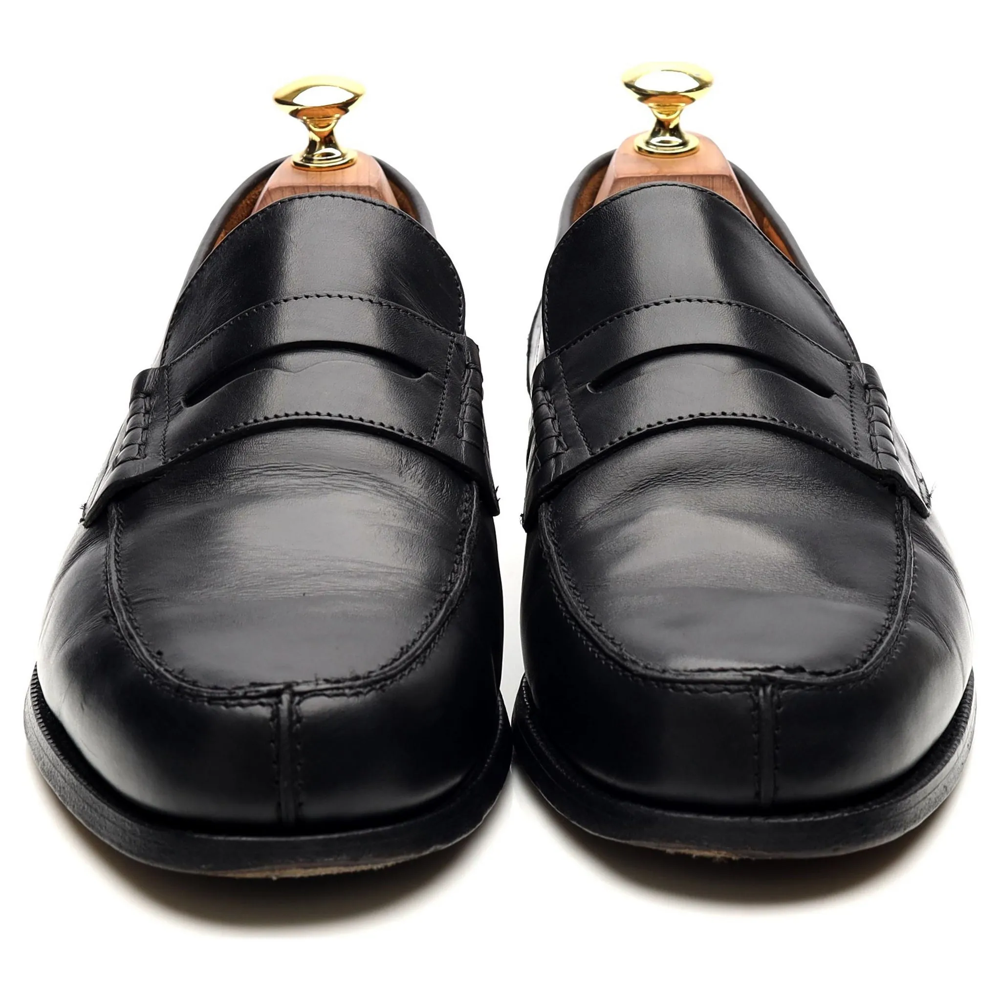 'Barton' Black Leather Loafers UK 8 G