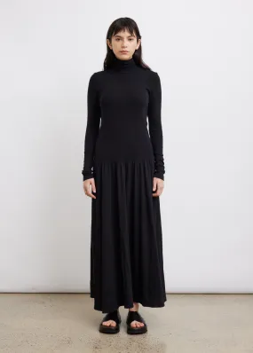 Bassike -  Long-Sleeve Funnel Neck Dress - Dress