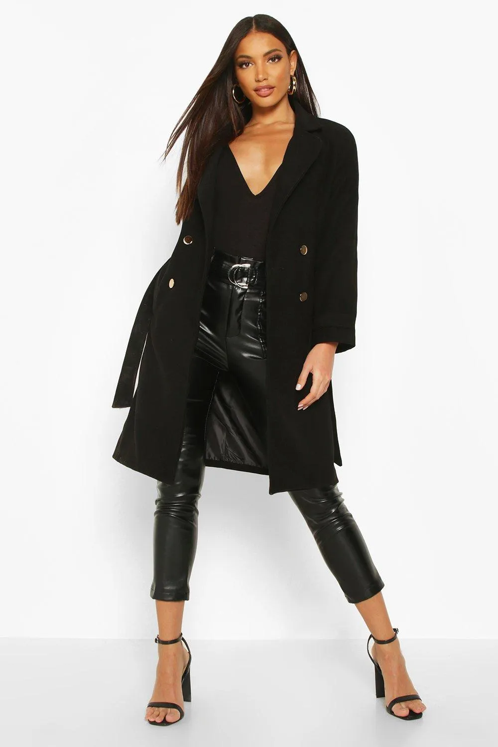 Belted Military Double Breasted Trench Coat